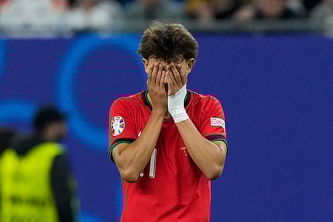 Portugal's Joao Felix reacts during match against France
